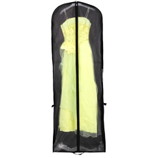 HIMRY Atmungsaktiver Kleidersack Schutzhülle für Brautkleider/Abendkleider/Anzüge/Mäntel - ca. 180 cm - Reissverschluss - Zwei Taschen für Zubehörteile - Schwarz, KXB1001 Black