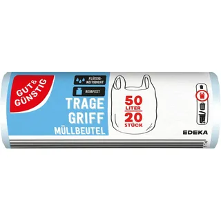 gut & günstig Müllbeutel mit Tragegriff, 20 Beutel à 50 l