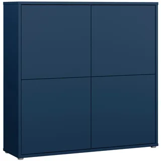 Highboard FORTE "Alice Springs", nachtblau, B:124,5cm H:121,5cm T:34,9cm, Holzwerkstoff, Sideboards, Highboard, Grifflos,Push to open, Stauraum