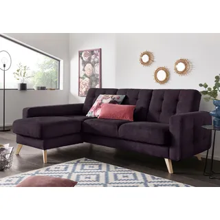 exxpo - sofa fashion Eckcouch Polyester 2-Sitzer L-förmig Lila