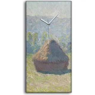 Dekor Leinwand Uhr Wandbilder Geräuschlos 30x60 Heuhaufen Ende des Sommers - weiße Hände