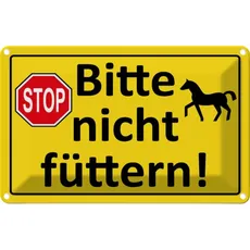 Blechschild 20x30 cm - Stop Bitte nicht füttern (Pferd)