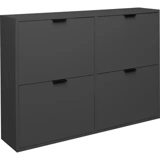 Schuhschrank MÄUSBACHER "Bonnie", schwarz (anthrazit matt), B:120cm H:86cm T:25cm, Holzwerkstoff, Schränke, Schuhschrank, Schuhschrank variabel montierbar.