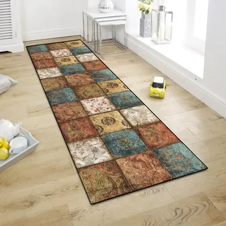 WTHYGB Teppich Läufer Flur Teppichläufer Küchenläufer Küche Teppiche rutschfest Waschbar Bettvorleger für Flur Waschküche, 60x180cm Boho