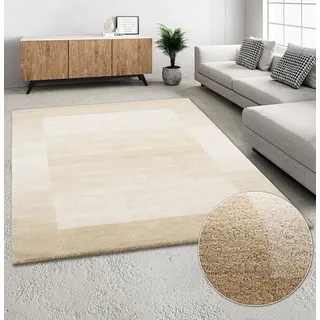THEKO Wollteppich »Gabbeh Super, Handweb, Teppich, Bordüre, reine Wolle,« rechteckig 9 mm Höhe Schlafzimmer, Wohnzimmer, Esszimmer, auch als Läufer und Bettumrandung, beige