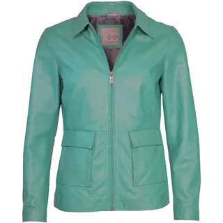 Lederjacke JCC "Lederjacke 3102222", Damen, Gr. 42, blau (deep turquoise), Obermaterial: 100% Lammleder LEL. Futter: 100% Baumwolle CO., Jacken Lederjacke