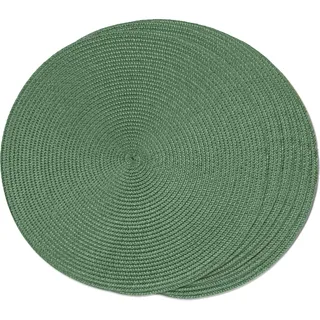 funwheat Runde geflochtene Tischsets für Esstische, gewebt, waschbar, rutschfest, 38,1 cm, Olivgrün, 6 Stück