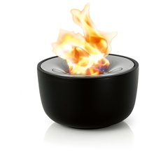 blomus -FUOCO- Gelfeuerstelle M aus Keramik, Edelstahleinsatz, Tischfeuer inkl Löscher, wiederbefüllbare Feuerschale, exklusive Optik, Outdoornutzung (H / B / T: 11 x 18,5 x 18,5 cm, Schwarz, 65078)