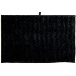 Badteppich Chenille Schwarz 40 x 60 cm