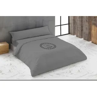 Bettbezug Set Hosteline LOGO Grau Bett 135 220 x 230 cm 3 Stück - Grau