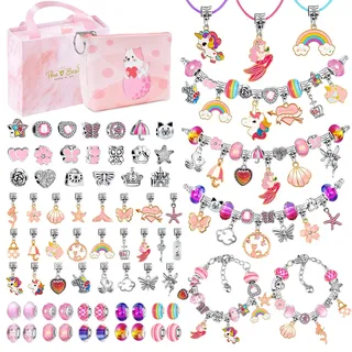 WEVOL Schmuck Basteln Mädchen Armbänder Selber Machen - Geschenke für Kinder 5-13 Jahre - Bastelset Spielzeug für Geburtstag und Weihnachten