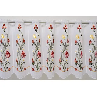 Stickereien Plauen »Tulpe« Durchzuglöcher 1, Stk. tlg. veredelt mit echter Plauener Spitze Stickerei,