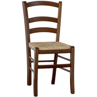 Holzstuhl Venedig Walnuss Dunkelheit Mit Sitzend Im Stroh