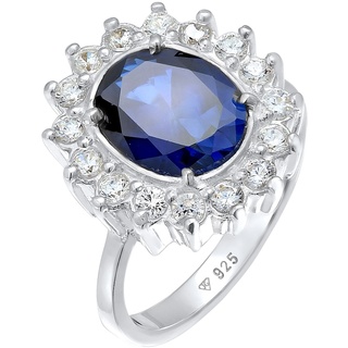 Elli - Cocktailring Saphirblau Royal Zirkonia 925 Silber Ringe Damen