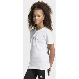 T-Shirt ADIDAS SPORTSWEAR "JUNIOR GIRLS MIT TIERMOTIV", Mädchen, Gr. 152, weiß, Obermaterial: 100% Baumwolle, normal, Rundhals, Shirts T-Shirt