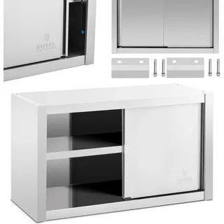 Gastronomischer Wandschrank mit Schiebetüren, Stahl, 100 x 45 x 60 cm - Silber