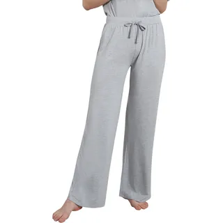 Relaxhose TOM TAILOR "Manila", Damen, Gr. 42, N-Gr, grau, Single Jersey, Obermaterial: 95% Viskose, 5% Elasthan, meliert, bequem lang, Hosen Relaxhose, Bindeband, Seitentaschen, breiter Bund, Viskosemix, kühlend, bequem