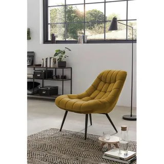 SalesFever Relaxsessel Toulon Polyester/Samt 76 x 85,6 x 85,6 cm Gelb