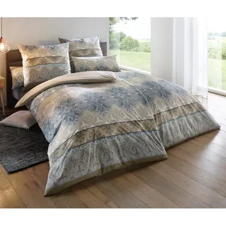 Bettwäsche HEINE HOME Gr. 5, beige (natur, braun), B/L: 135cm x 200cm, Feinbiber, B/L: 40cm x 80cm, 2 Stk., Feinbiber, 100% Baumwolle, Bettwäsche, Bettwäsche