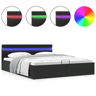 vidaXL Stauraumbett Hydraulisch LED Kunstleder 160x200 cm