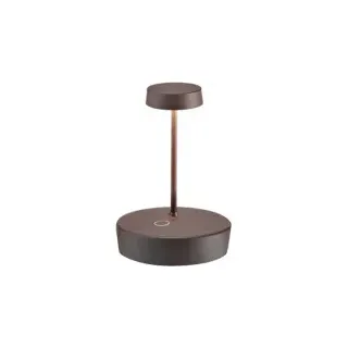 Zafferano Swap mini pro Corten wiederaufladbare und dimmbare LED-Tischlampe - 2200-2700-3000K 2W Aluminium IP65
