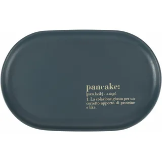 Villa d'Este Home Tivoli Victionary Pancake Teller aus Steingut, 24 x 15,3 cm, mit Schriftzug