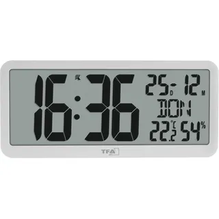TFA XL Wanduhr digital 60,4525 weiß