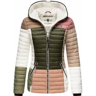Navahoo Damen Jacke Steppjacke Outdoor Übergangsjacke gesteppt Kapuze Multikulti French Naturals Gr. 36 - S - Bunt
