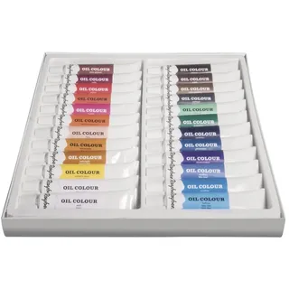 Rayher 38919000 Künstler-Set Ölfarben, 24 Farben x 12ml, Set, Div. Materialien, Bunt, 27 x 20.399 x 2.1 cm