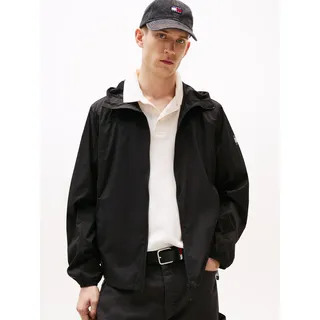 Windbreaker TOMMY JEANS "TJM SHELL JACKET EXT", Herren, Gr. XXL, schwarz, Web, Obermaterial: 100% Polyamid, unifarben, regular fit normal, Rundhals, eingesetzt elastischer Bund, Jacken Windbreaker, Freizeitjacke, Übergangsjacke, Fahrradjacke Packable Lightweight