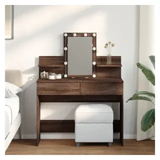vidaXL Schminktisch mit LED Braun Eichen-Optik 100x40x130 cm