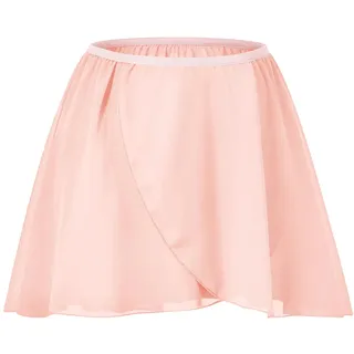 Bezioner Ballettrock Wickelrock Tanz Rock aus Chiffon zum Reinschlüpfen für Mädchen und Damen Rosa S
