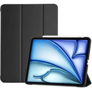 ProCase Hülle iPad Air 11 Zoll M4/M3/M2 / 10,9 Zoll 4./5.Gen Schwarz | Passend für Apple-Stift, magnetische Auto Sleep/Wake, dünnes leichtes Design