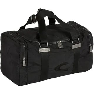 Weekender CAMEL ACTIVE "Journey", Damen, Gr. B/H/T: 46cm x 24cm x 18cm, schwarz, Nylon, aufgeraut, bestickt, clean, unifarben, Taschen Weekender, Unisex Reisetasche mit vielen Funktionen und Logostickerei