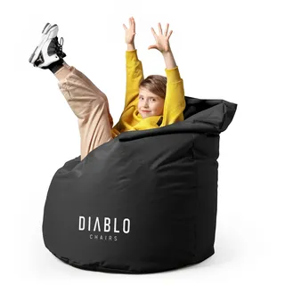 Diablo Kindersitzsack mit Füllung Sitzsack Gaming Sessel Beanbag Farbe: Schwarz - Schwarz