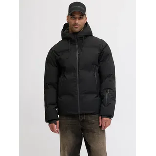 Steppjacke JACK & JONES "JCOFUSION TECHNICAL PUFFER JACKET SN", Herren, Gr. XXL, schwarz, Web, Obermaterial: 100% Polyester, unifarben, regular fit, Rippbündchen, Jacken Steppjacke