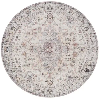 benuta Vintage-Teppich George waschbar ø 120 cm rund , Multicolor , Kunststoff , Vintage , Rund , 120x120 cm , Oeko-Tex® Standard 100 , in verschiedenen Größen erhältlich, rutschfeste Unterfläche, waschbar , Teppiche und Böden, Teppiche, Vintageteppiche