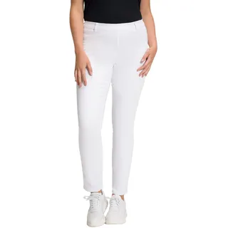 Ulla Popken Damen Jeggings Sienna, Stretch, Gürtelschlaufen Hosen, Schneeweiß, 50W / 30L EU