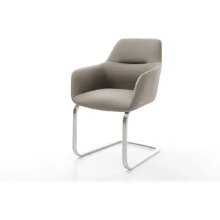 DeLife Freischwinger Pejo-Flex Leder schlamm