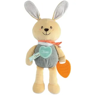 Chicco My Sweet Doudou Cuddly Cuddle Bunny, weiches Häschen aus Mehreren hochwertigen Stoffen, mit weichem Kunststoffkarotten zum Zahnen, Babyspielzeug, erste Puppen, 0 Monate+