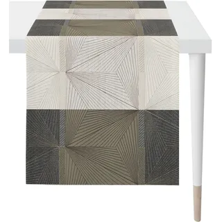Tischläufer APELT "TOBIA LOFT STYLE, Sommerdeko, Sommer", bunt (beige, grau), B:44cm L:140cm, Polyester, Viskose, Tischdecken, Tischläufer, Jacquard-Gewebe