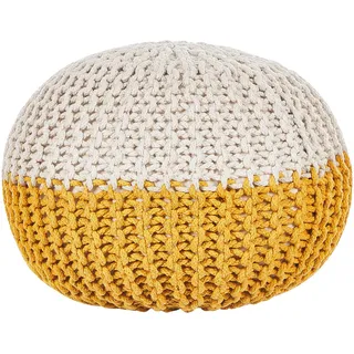 Beliani Pouf Conrad 50/50/35 cm , Textil , Rund , 50x35x50 cm , Wohnzimmer, Sessel, Hocker & Hockerbänke, Poufs