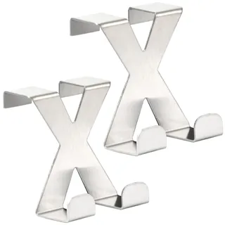 RICOO 2 x Türhaken zum Einhängen Edelstahl Haken Badezimmer MH031Sx2 Garderobenhaken Kleiderhaken Tür Garderobe Bademantel- & Handtuchhaken ohne Bohren Türgarderobe Türhänger Metallhaken Jackenhaken