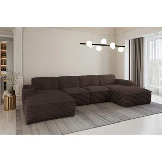 kaiser möbel Ecksofa U-Form Siena mit Stoff Velo BRAUN - Braun