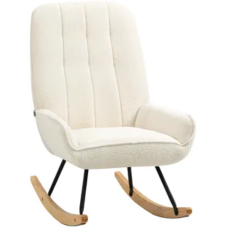 Homcom Schaukelstuhl gepolstert 95 x 97 x 63 cm Cremeweiß