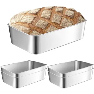 Kastenform 5er-Set, Edelstahl Brotbackform, Rechteckig Toastbrot Backform Kastenbackform für Saftige Fluffige Brot/Kuchen, Spülmaschinenfest & Gesund, Brotform Königskuchenform, 22,8 x 15,3 x 5,9 cm