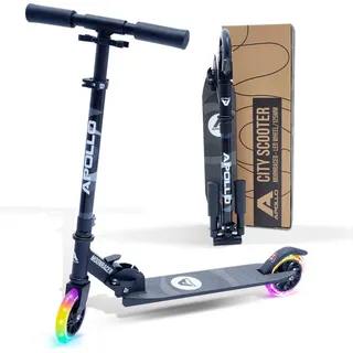 Apollo 125mm klappbarer City Scooter Moonracer - schwarz - Schwarz