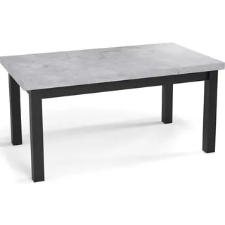 WFL GROUP Esstisch - Platzsparend - Schwarze Holzbeine - 140 bis 180 cm - Hergestellt in EU - 140 x 80 cm - Grau Beton - Grau
