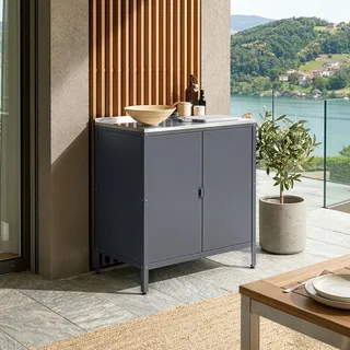 Outdoor Schrank 'Bolognano' 92x80x50 cm Dunkelgrau, matt - Dunkelgrau