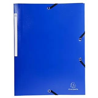 Exacompta Sammelmappe mit 3 Klappen und Gummizug aus PP 400μ mit Etikett blickdicht, für Format DIN A4
